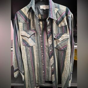 Corral West Ranch Wear Men’s Pearl Snap Long sleeved Shirt